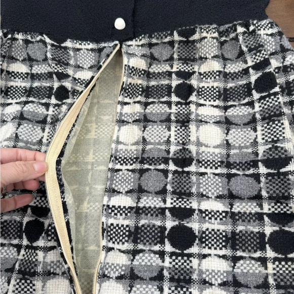 Vintage 70s LoungeCraft Original Maxi Hostess Dress Pockets Black Plaid 8/10 - Picture 5 of 16